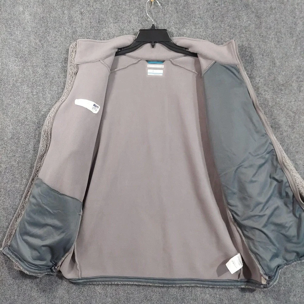 Columbia Jacket Mens Large Gray Fleece Full Zip University Of Penn Omni-Wick